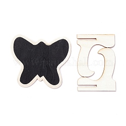 Butterfly Wooden Mini Chalkboard Signs, with Support Stand, for Wedding & Birthday Party Decoration, Black, 8.45x7.3x0.25cm