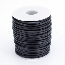 ポリ塩化ビニールの管状のソリッド合成ゴム製コード  穴がない  白いプラスチックのスプールに巻き  ブラック  3mm  約218.72ヤード（200m）/ロール