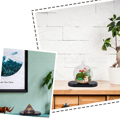 Овальная подставка из непрозрачного акрила DJEW-WH0034-50A-1