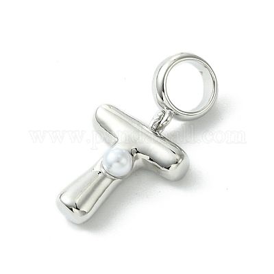 Покрытие стойки латунь с АБС-пластиком жемчуг европейские подвески KK-G501-02T-P-1