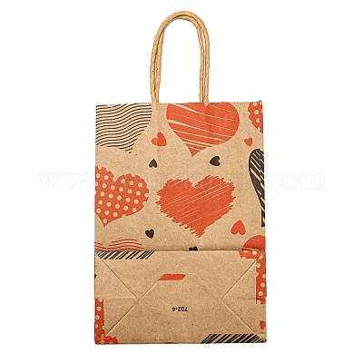 Прямоугольные бумажные подарочные пакеты ко Дню святого Валентина ABAG-C006-01A-1