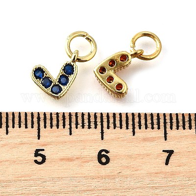 Латунные подвески с микропаве из кубического циркония с подвесным кольцом KK-V012-01G-1