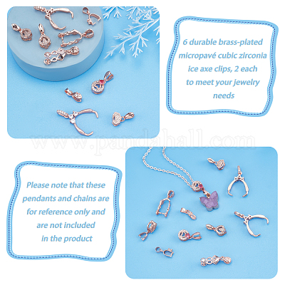 SUPERFINDINGS 10 Styles 40pcs Brass Pendant Pinch Bails Ice Pick Pinch Bail  Bead Pendant Connector Filigree Rack Plating Jewelry Clasps for Jewelry