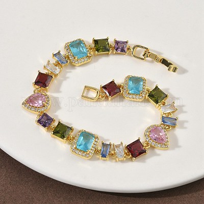 Браслеты-цепочки с прямоугольными BJEW-G764-07G-1