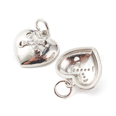 Латунные микропаве прозрачные подвески с фианитом ZIRC-P094-08P-RS-1