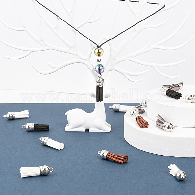 60 шт. 4 цвета искусственная замша подвеска с кисточкой украшения FIND-LS0001-04D-1