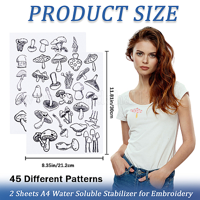 Эскиз водорастворимого средства для вышивания ПВА DIY-WH0514-016-1