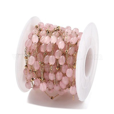 Цепочки из натурального окрашенного нефрита и бусин из нержавеющей стали 304 CHS-K021-08B-01-1