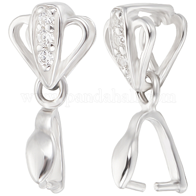 Антикоррозийные 2 шт. 925 подвески из стерлингового серебра с микропаве из кубических цирконий STER-BBC0005-51P-1