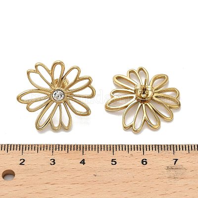 Серьги-гвоздики из нержавеющей стали 304 с кристаллами и стразами EJEW-G423-01G-1