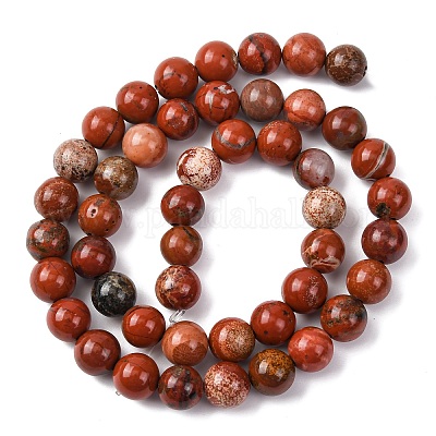 Нити из бисера натуральный красный яшма&nbsp;G-R193-11-8mm-1