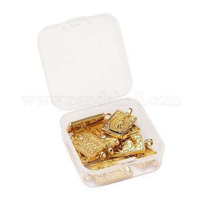 10шт 1 стиля латунные микропаве прозрачные кубические циркониевые подвески для карт Таро ZIRC-LS0001-01G-1