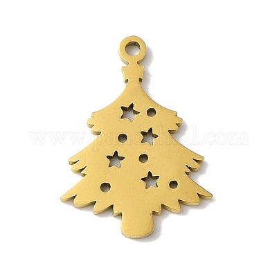 5 шт. рождественские подвески из нержавеющей стали 201 STAS-Z068-01G-01-1