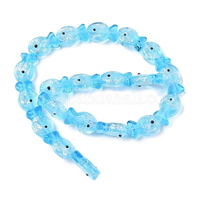 Бусины-рыбы из фольги ручной работы FOIL-Z001-01D-1-1