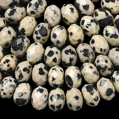 Нити из натуральных далматинских бусин G-D344-A26-1