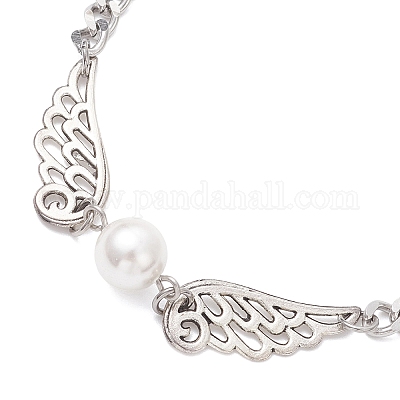 Браслеты из сплава с перламутровыми крыльями и ракушками BJEW-TA00701-1