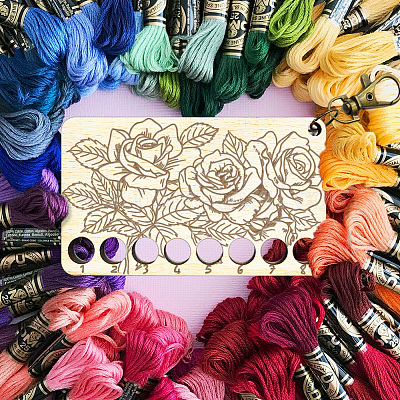 8-позиционные деревянные лотки для хранения ниток для вышивания TOOL-WH0056-020-1