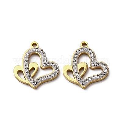 Подвески из нержавеющей стали 304 со стразами из глины STAS-P406-17H-G-1