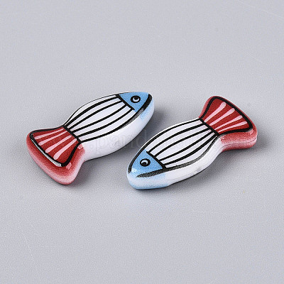 Печатные непрозрачные бусины из смолы&nbsp;RESI-N043-22B-1