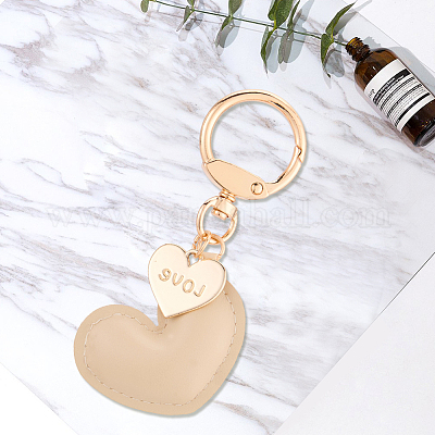 1шт брелок в форме сердца из искусственной кожи KEYC-CL0001-14C-1