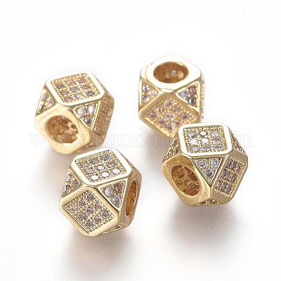 Perles de zircone cubique micro pave en Laiton&nbsp;X-ZIRC-L088-01B-G-1