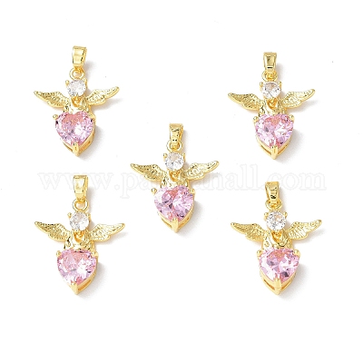 Подвески латунные горный хрусталь KK-P223-21G-01-1