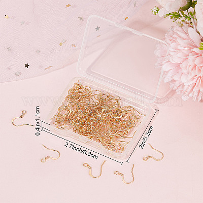 100pcs Clear Plastic Earring Hooks French Earwire Fish Hooks with