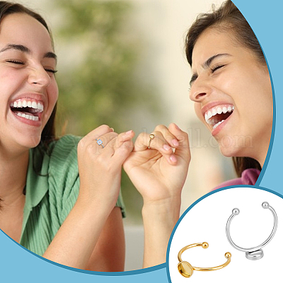 12 шт. 6 стиля 304 нержавеющая сталь открытые манжетные кольца компоненты STAS-UN0061-30-1