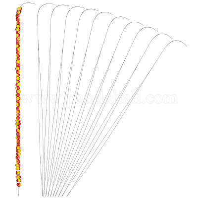 10 шт. изогнутые иглы для бисероплетения из нержавеющей стали 201 TOOL-BBC0001-07-1-1