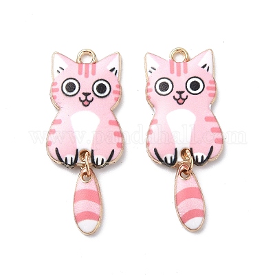 Подвески из светлого золота с покрытием из сплава и эмали ENAM-G210-01LG-05-1