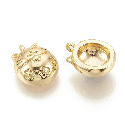 Подвеска из латуни lucky kitten с эмалью KK-N186-42-1