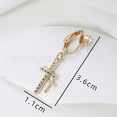 Двойной крест из нержавеющей стали 304 с микропаве прозрачного кубического циркония клипса на кольца для живота FS-WG825E4-01-1