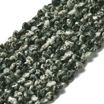 Натуральные зеленые пятна яшмовых нитей G-P575-C16-6mm-1