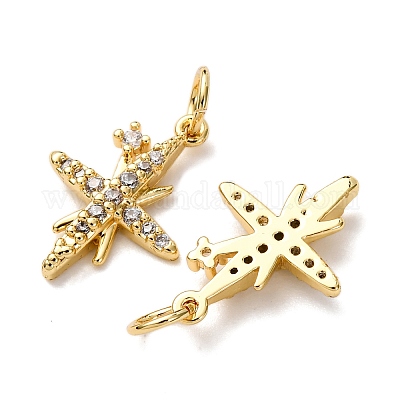 Латунные микропаве прозрачные подвески с фианитом KK-A270-14G-1