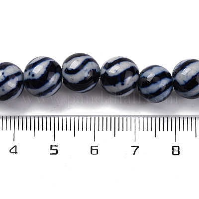 Синие и белые фарфоровые бусы ручной работы нити PORC-I027-03F-1