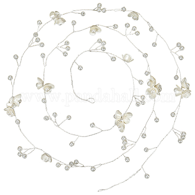 Ободки для невесты из искусственного жемчуга с полиэстером и смолой OHAR-WH20010-07S-1