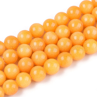 Нити круглых бусин из натурального окрашенного нефрита машан G-T139-6mm-67A-1