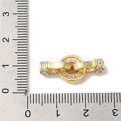 Реечное покрытие латунь микро паве прозрачный кубический цирконий складные застежки KK-A222-01A-G-1