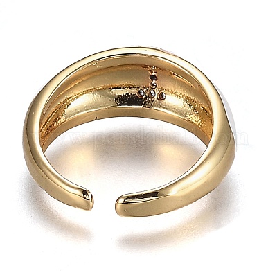 Латунные кольца из манжеты с прозрачным цирконием RJEW-H538-03G-I-1