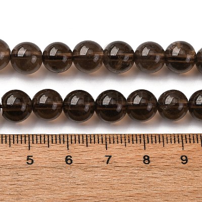 Природные дымчатый кварц бисер пряди круглые G-E329-8mm-38B-1