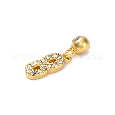 925 подвеска-шарм из стерлингового серебра с микропаве из прозрачных кубических цирконий в европейском стиле STER-A045-01G-8-1