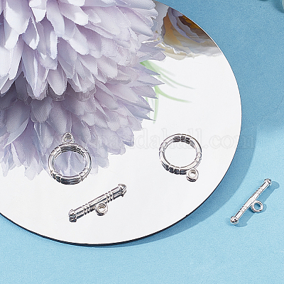 2 set di 925 fermagli a barilotto in argento sterling&nbsp;STER-BBC0005-45S-1