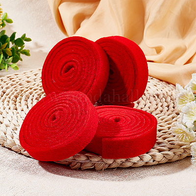 4 рулон 2-х видов шерстяной фетровой ленты AJEW-BC0003-26-1