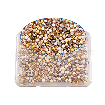 Латунные кубические бусины-проставки KK-PJ0001-02-1