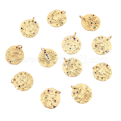 Латунные микро проложить кубического циркония подвески ZIRC-PH0002-22G-1