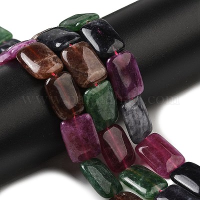 Нити бусин из натурального окрашенного малайзийского нефрита G-B137-B02-01-1