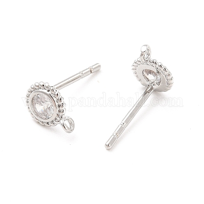 Латунные серьги-гвоздики из циркония ZIRC-P105-01P-1