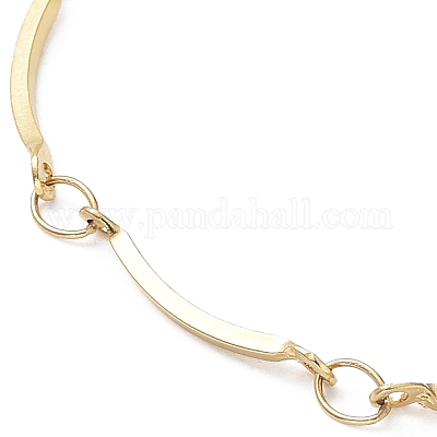 Ионное покрытие (ip) 304 нержавеющая сталь изогнутые звенья цепи браслеты BJEW-K266-13G-1