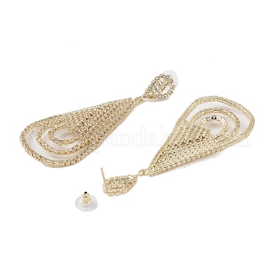 Латунные микро проложить серьги стержня кубического циркония EJEW-B046-13G-1