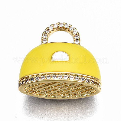 Латунные микропроволочные кубические циркониевые подвески из эмали ZIRC-Q200-022F-NF-1